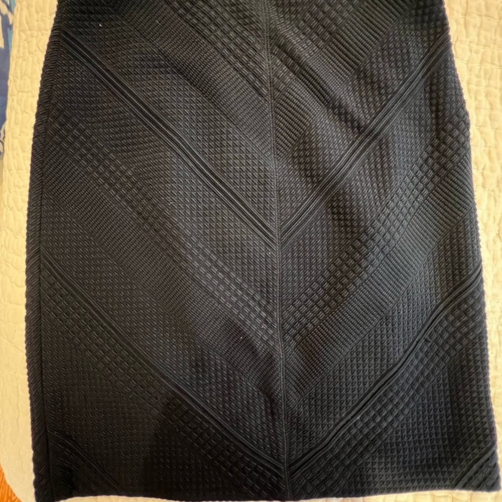 Tory Burch navy Ribbed Pencil Mini Skirt